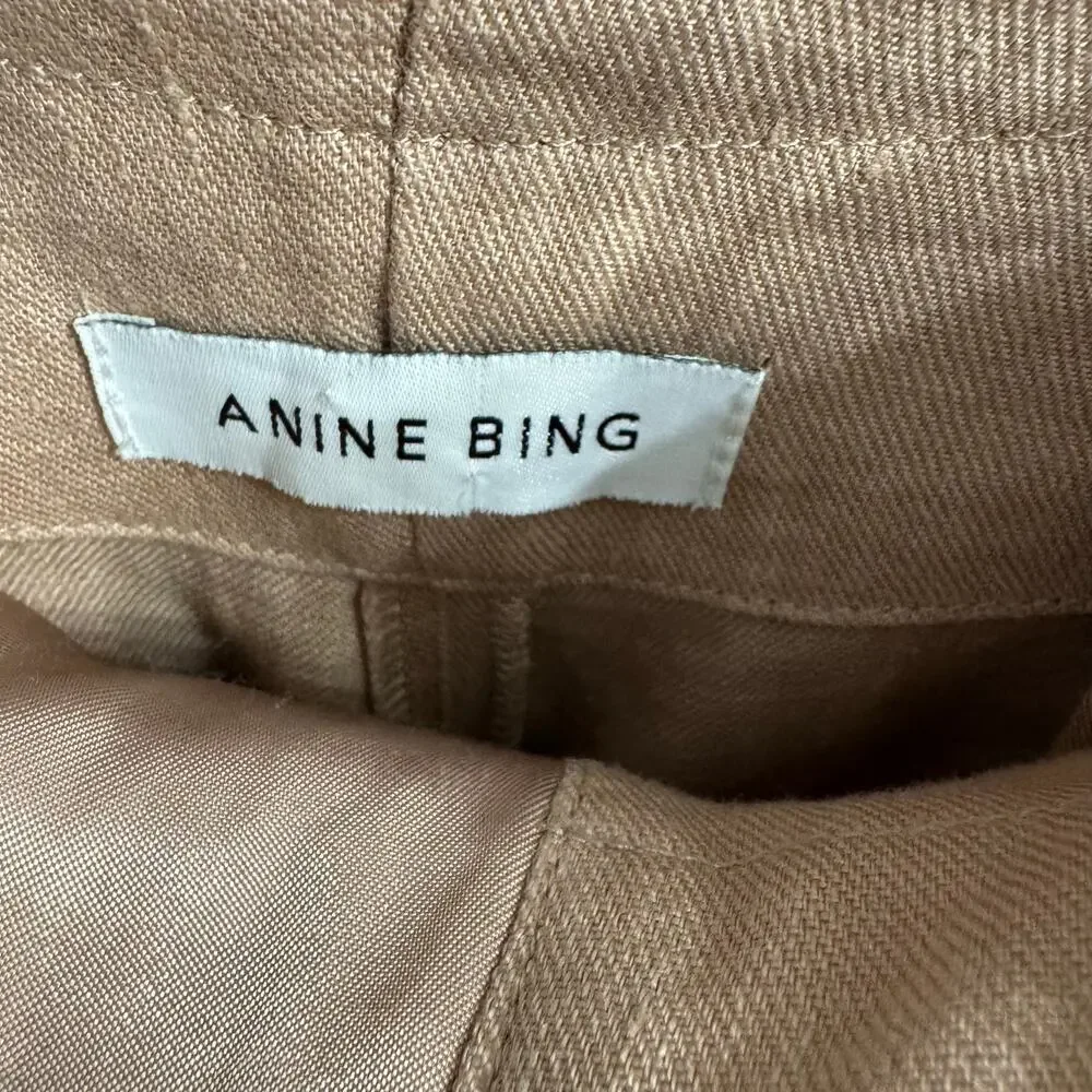 ANINE BING Thalia Linen Trouser Relaxed Pant Casual Wardrobe Minimalist Sz 30